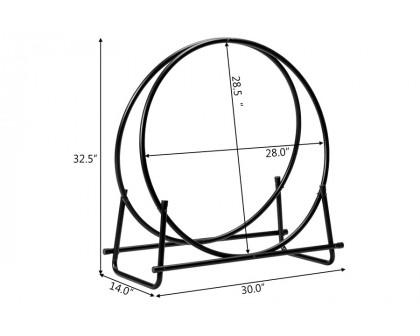 FaFurn Round Circular Steel Hoop Firewood Log Storage Rack - 30"