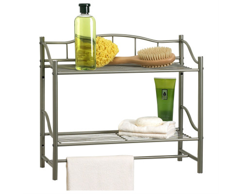 FaFurn - Bathroom Storage Shelf in Pearl Nickel Metal