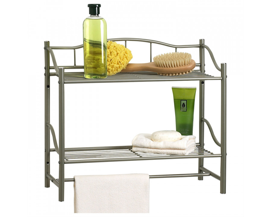 FaFurn Bathroom Storage Shelf - Pearl Nickel Metal