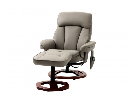 FaFurn - Adjustable Faux Leather Electric Remote Massage Recliner Chair 6788 W/ Ottoman