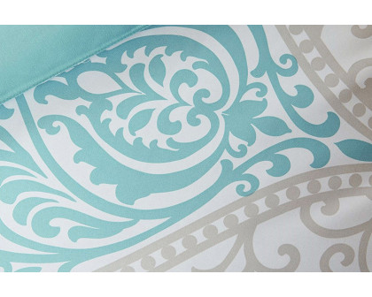 FaFurn Comforter Set in Damask Print - Light Blue, Twin/Twin XL Size