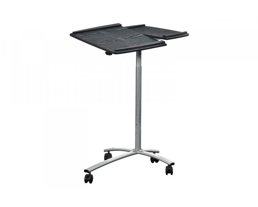 FaFurn - Adjustable Laptop Computer Cart Desk Stand in Graphite Wood Grain