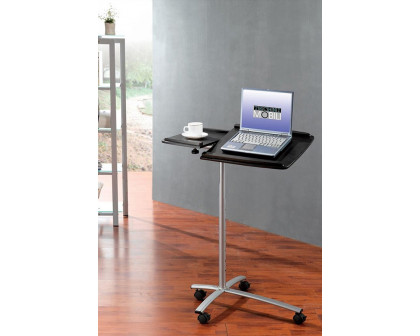 FaFurn - Adjustable Laptop Computer Cart Desk Stand in Graphite Wood Grain