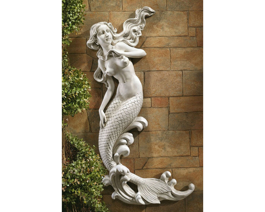 FaFurn - Outdoor Patio Wall Decor Mermaid Wall-Mounted Garden Statue