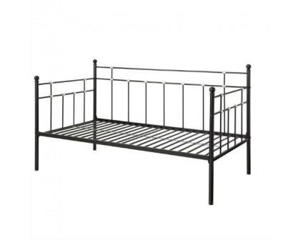 FaFurn - Twin Size Daybed Frame with Chrome Detailing in Black, Metal