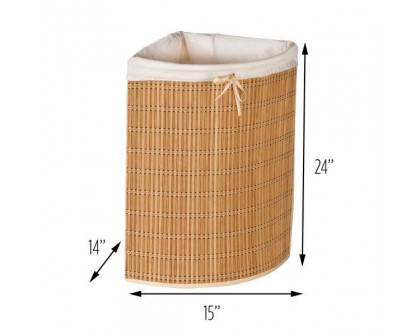 FaFurn - Corner Laundry Hamper Basket with Liner