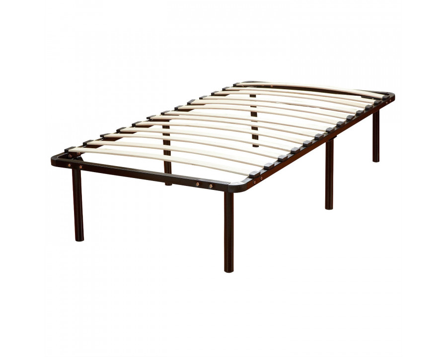 FaFurn - Twin Size Platform Bed Frame with Wooden Slats in Metal