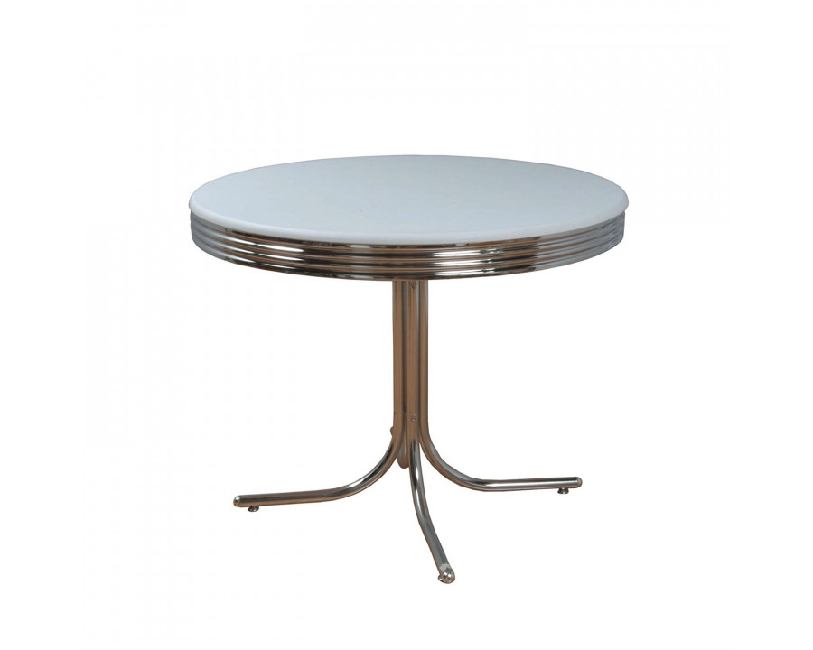 FaFurn - 38" Dining Table in White/Chrome