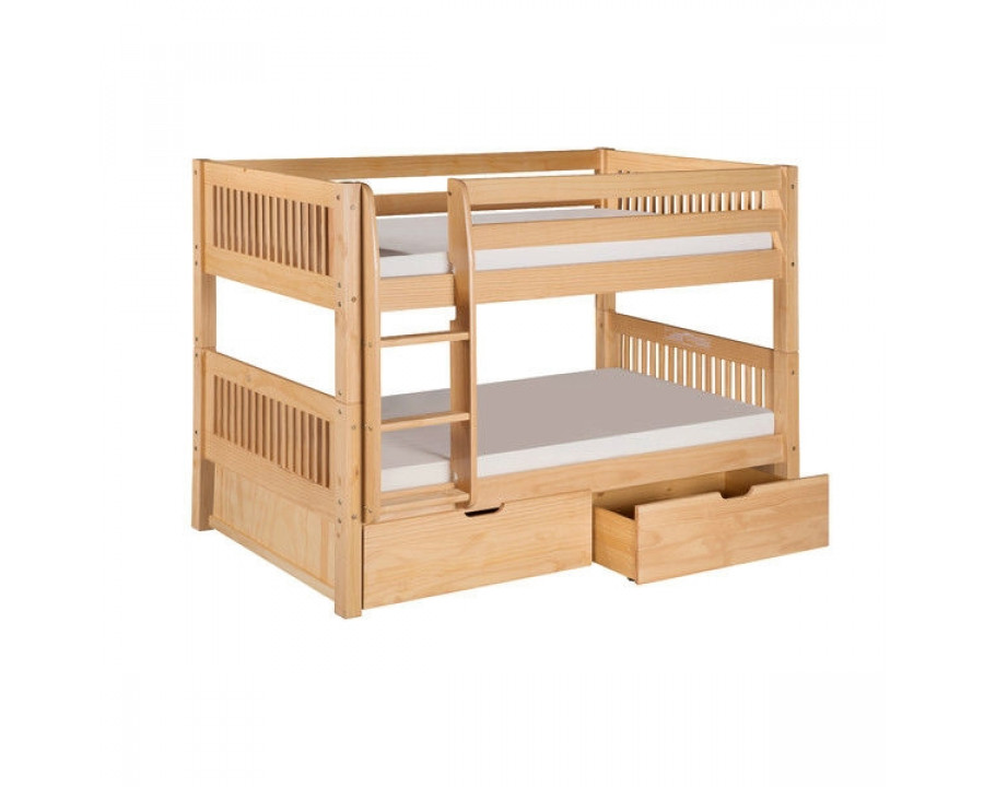 FaFurn - Twin Size Bunk Bed with Drawers in Natural, Wood