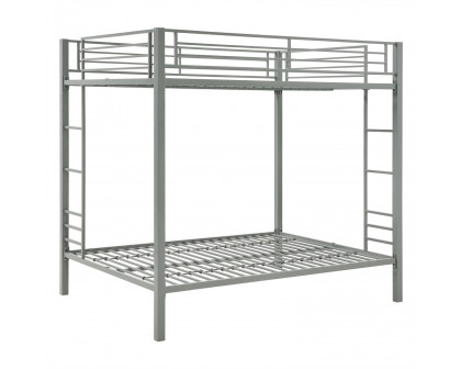 FaFurn Modern Twin Size Bunk Bed - Silver, Metal