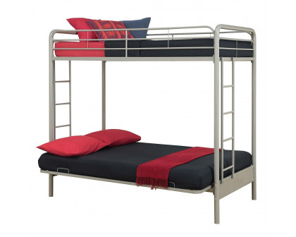 FaFurn Twin Size Bunk Bed - Silver, Futon/Metal