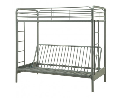 FaFurn Twin Size Bunk Bed - Silver, Futon/Metal