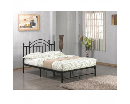 FaFurn - Twin Size Platform Bed Frame with Arched Headboard in Black, Metal