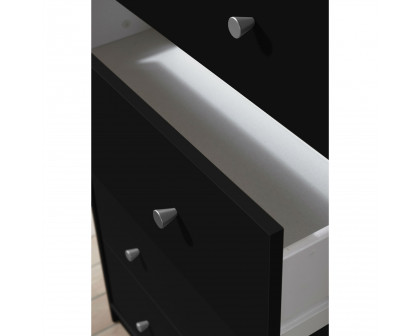 FaFurn - Modern 5-Drawer Chest in Black