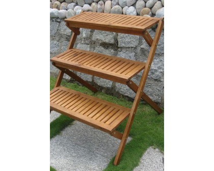 FaFurn - 3-Tier Planter Stand in Eucalyptus Wood