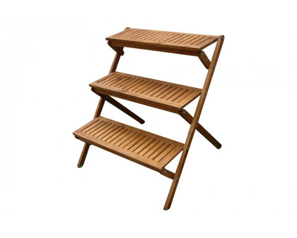 FaFurn - 3-Tier Planter Stand in Eucalyptus Wood