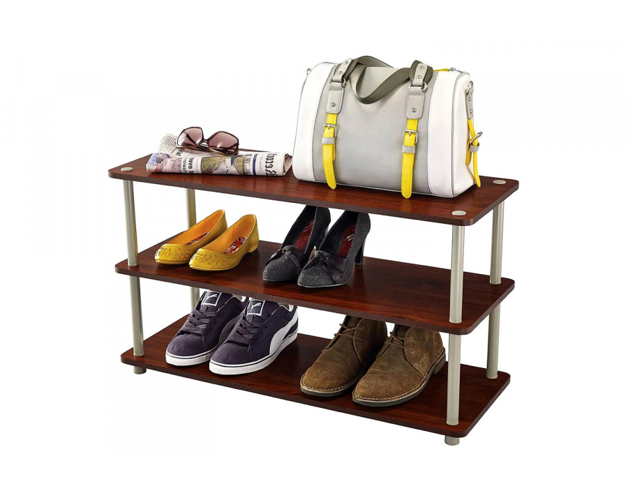 FaFurn - 3-Shelf Modern Shoe Rack Holds Up To 12 Pair of Shoes