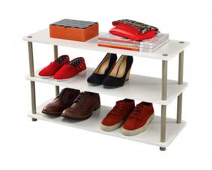 FaFurn - 3-Shelf Modern Shoe Rack Holds Up To 12 Pair of Shoes