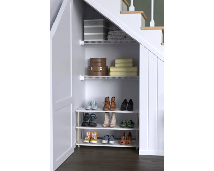 FaFurn 3-Shelf Modern Shoe Rack Holds Up To 12 Pair of Shoes - White