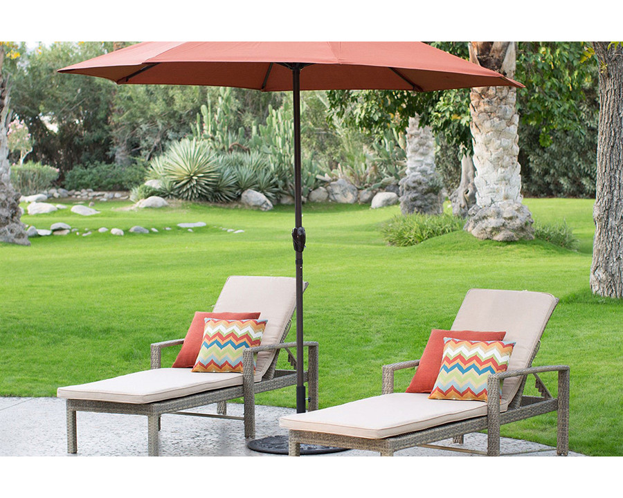 FaFurn - 9-Ft Patio Umbrella in Terracotta with Metal Pole and Tilt Mechanism