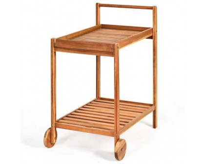 FaFurn - Serving Utility Cart with Bottom Shelf in Wood