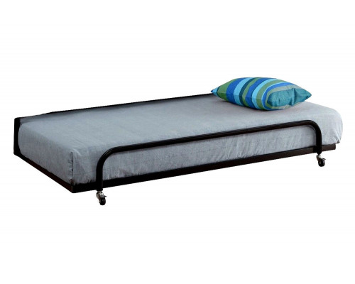 FaFurn - Twin Size Roll Out Trundle Bed Frame in Black Metal