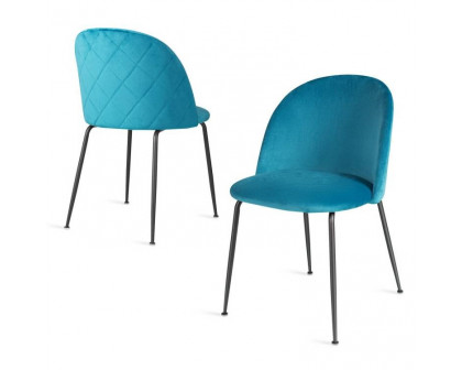 FaFurn - Set of 2 Modern Dining Chairs with Metal Legs