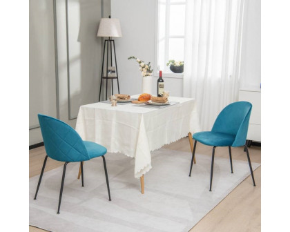 FaFurn Set of 4 Modern Dining Chairs with Ergonomic Backrest - Teal Blue