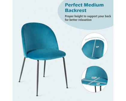 FaFurn Set of 4 Modern Dining Chairs with Ergonomic Backrest - Teal Blue