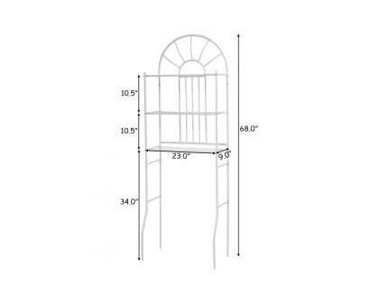 FaFurn Over Toilet Bathroom Space Saving Storage Shelving Unit in White Metal Finish