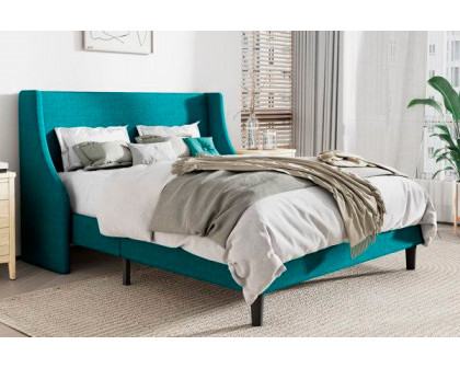 FaFurn - Platform Bed with Headboard Wingback (TUQBFHD15395762)