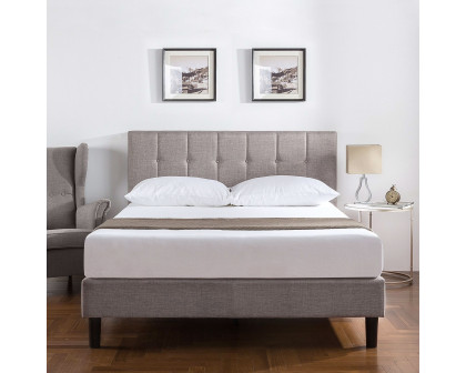 FaFurn - Twin Size Platform Bed Frame with Button Tufted Headboard