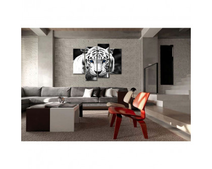 FaFurn - 4-Panel Wall Art Painting Print in Black and White Tiger