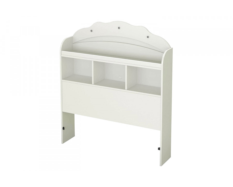 FaFurn - Twin Size Bookcase Headboard in White Wood Finish