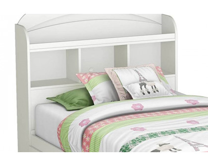 FaFurn - Twin Size Bookcase Headboard in White Wood Finish