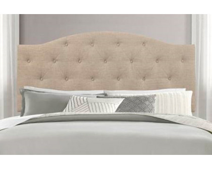 FaFurn - Twin Size Adjustable Button-Tufted Headboard in Beige, Fabric