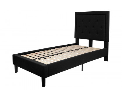 FaFurn - Upholstered Platform Bed Frame with Button Tufted Headboard