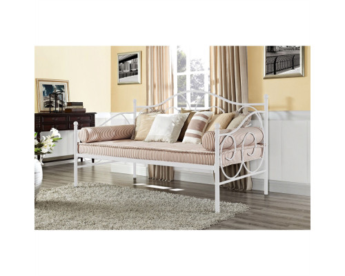 FaFurn - Twin Size Daybed with Scrolling Final Detailing in White