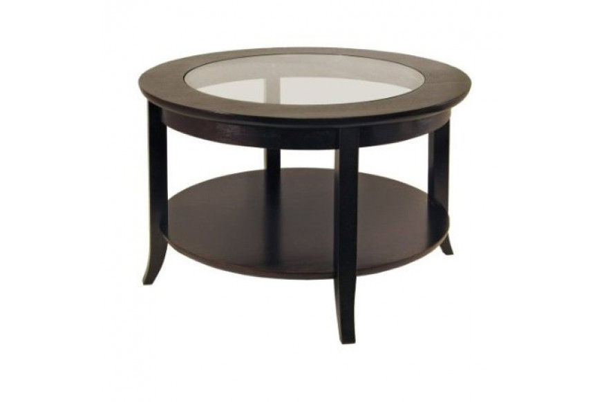 FaFurn™ Coffee Table with Glass Inset - Espresso