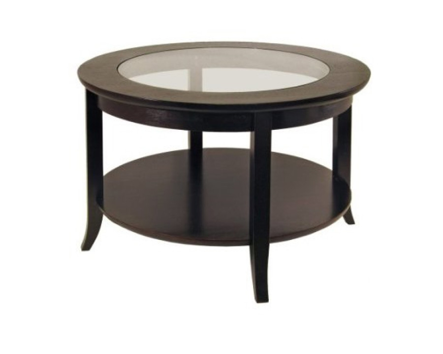 FaFurn Coffee Table with Glass Inset - Espresso