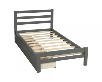 FaFurn - Low Profile 2 Drawer Storage Platform Bed