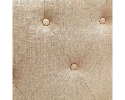 FaFurn - Twin Size Button-Tufted Headboard in Ivory, Fabric