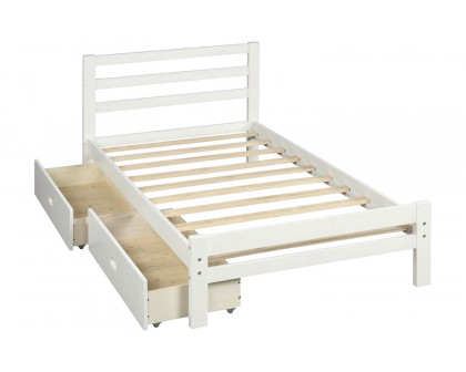 FaFurn - Low Profile 2 Drawer Storage Platform Bed