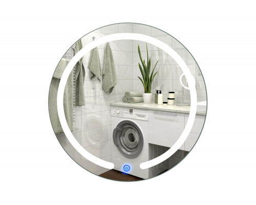 FaFurn - Modern 20-Inch Round Bathroom Wall Mirror with Touch Button Led Light