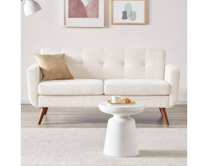 FaFurn Modern Loveseat - Beige, Cotton/Polyester