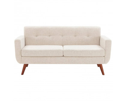 FaFurn Modern Loveseat - Beige, Cotton/Polyester