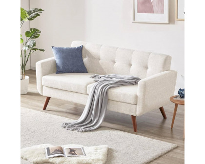 FaFurn Modern Loveseat - Beige, Cotton/Polyester