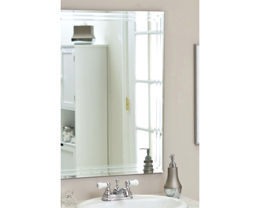 FaFurn - Rectangular 31.5-Inch Bathroom Vanity Wall Mirror with Triple-Bevel Design