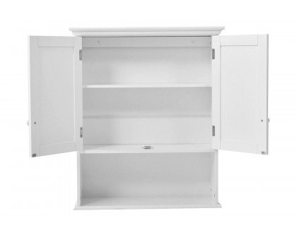 FaFurn - White Wall Mount Bathroom Cabinet with Storage Shelf