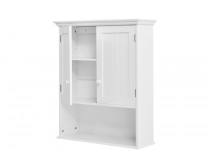 FaFurn - White Wall Mount Bathroom Cabinet with Storage Shelf